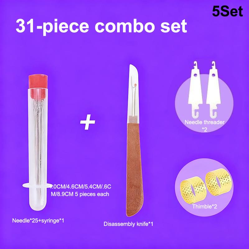 5Sets Needle Thread Hand Repair Tool, With Top Easy Sewing Kit, Durable Multi-Purpose Quilt Sewing Needles For Sewing