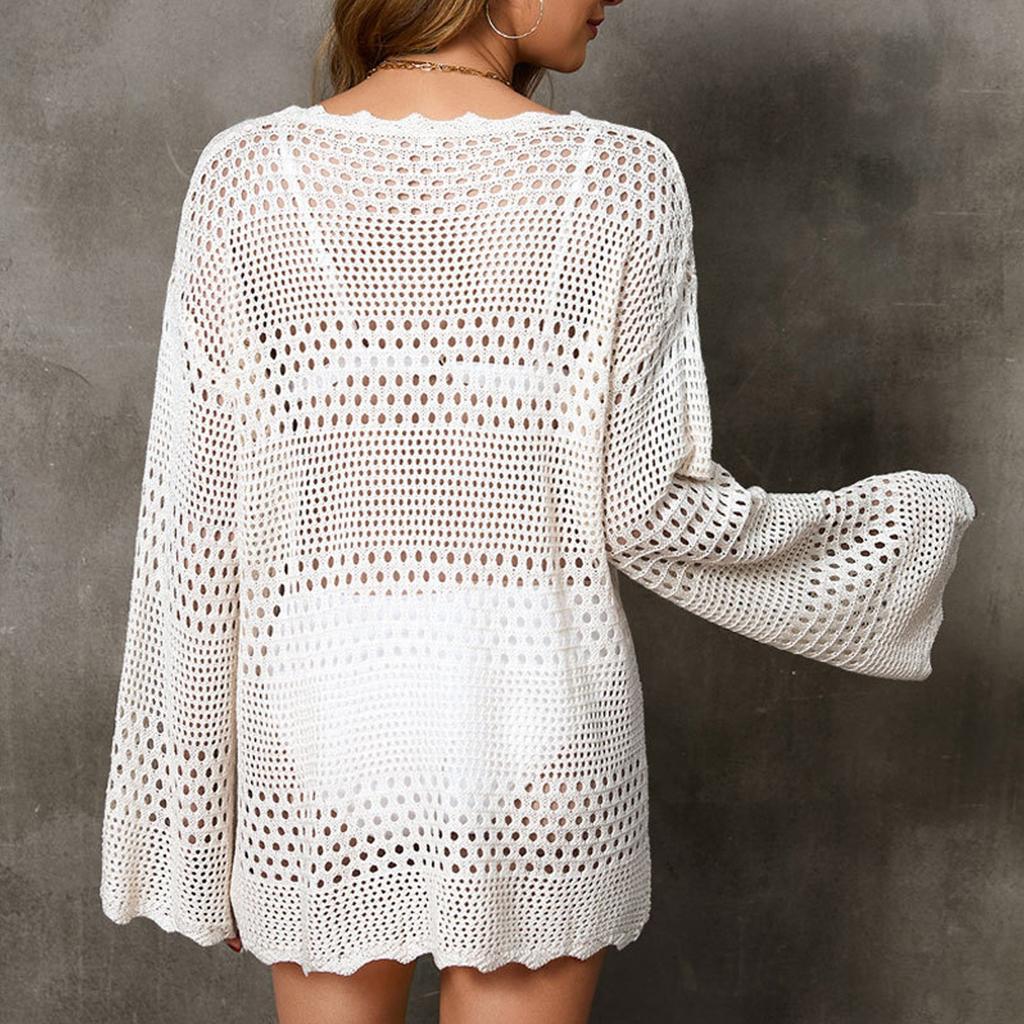 Women's Cover Up Edge Hollow Beach Cover Up Loose Dress