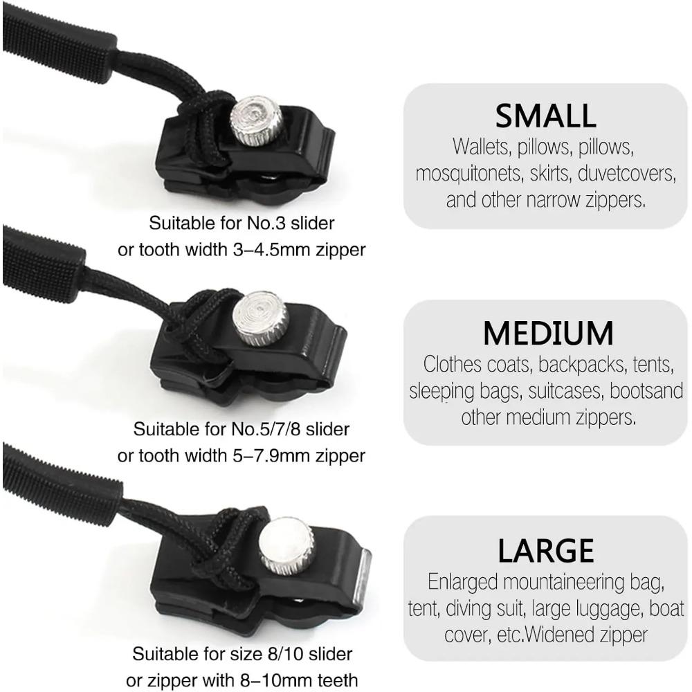 Universal Zipper Repairer Detachable Zipper Heads for Luggage, Outerwear, Clothing, Shoes, and Home Use. Tool Free Replacem