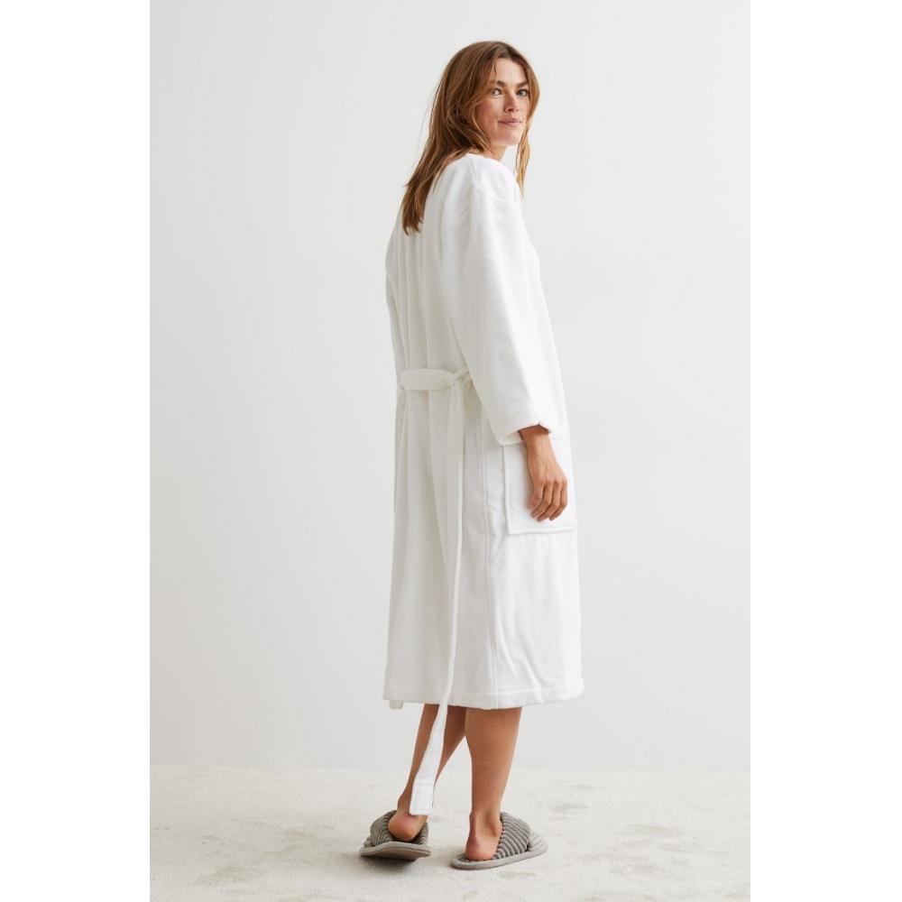 Белое махровое банное платье H&M S/M/T — фото 4