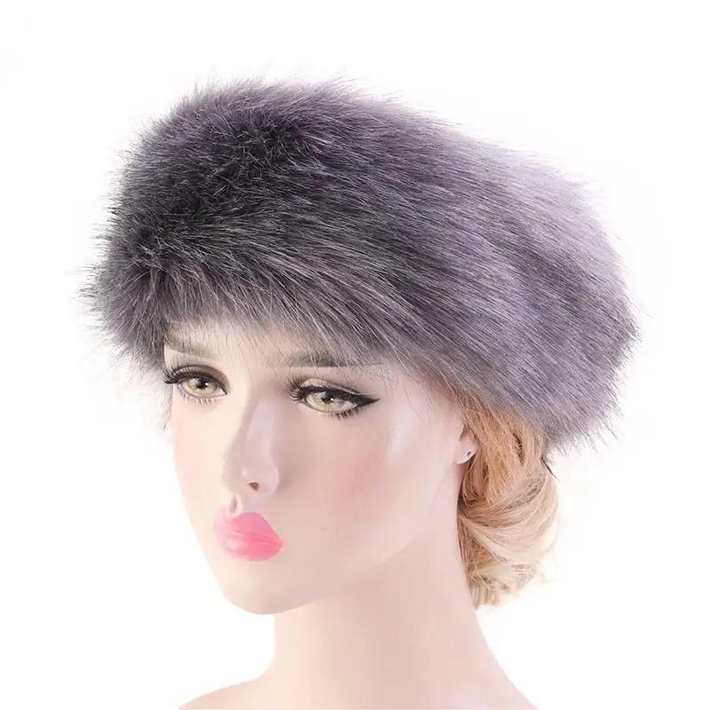 Winter Imitation Fox Fur Keepwarm Headband Fashionable Hair Accessories For Women Girls