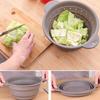 Folding Silicone Drain Basket Fruit Vegetable Washing Basket Foldable Strainer Colander Collapsible Drainer Kitchen