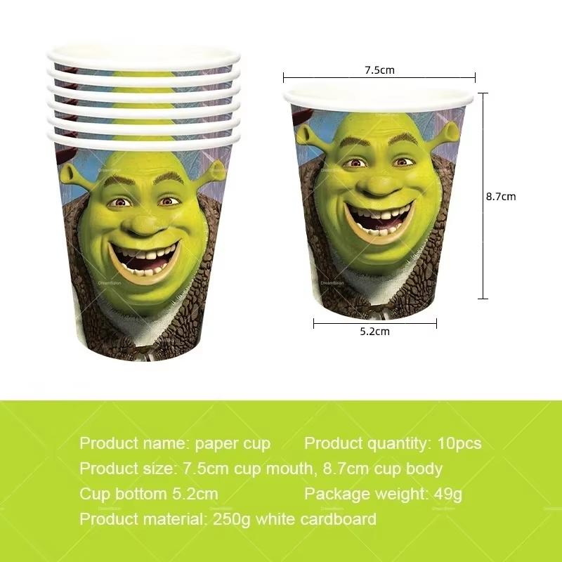 Monster Shrek Birthday Party Decoration Prince Donkey Green Princess Balloons Cup Plate For Kids Baby Shower Party Favor Gifts
