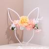 Hair Hoop Flower Decor Bunny Ears Design Headband Cosplay Birthday Photography Props Easter Party Headgear