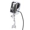 Yellow Guitar Microphone Desk Lamp USB Powered Vintage Microphone Guitar Robot Lamp for Music Lovers