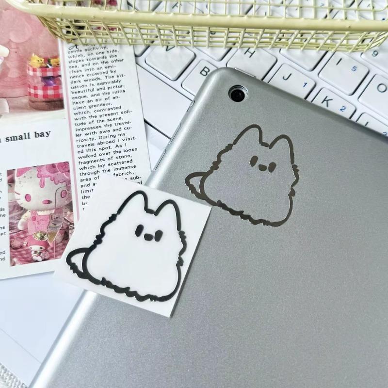 3 Stück Niedliche Wasserspielende Katze 3D Relief Metallaufkleber Stil Wasserdicht Cartoon Abziehbild Deko für Tablet PC Laptops