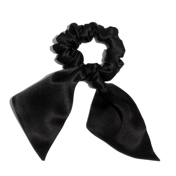 100% Pure Silk Bunny Ear Scrunchies Bow Bowknot Knotted Scrunchy Hair Bands Elastic Ties Ponytail Holder for Women,Girls 1 Piece
