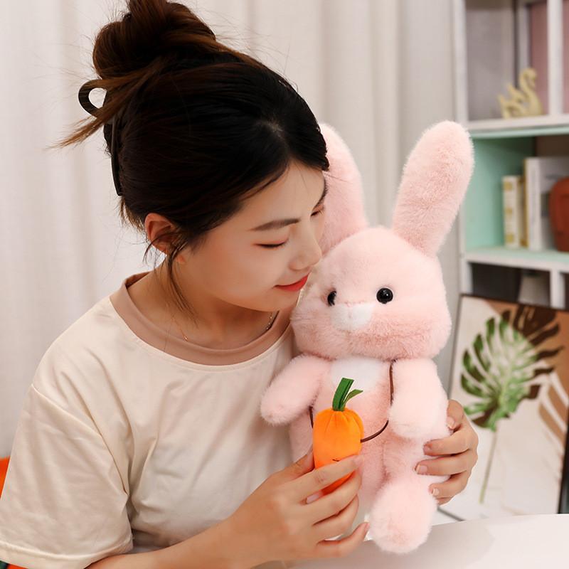 Adorable Plush Bunny Stuffed Animal Toy Ultra Soft Cuddly Rabbit Pillow Gift