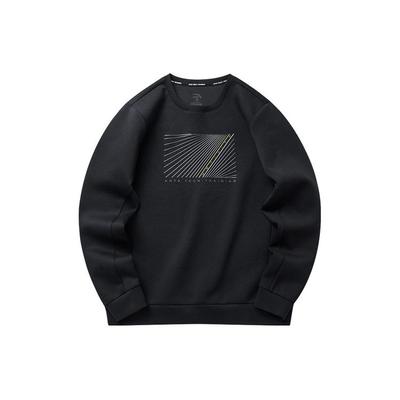 Training Series Striped Print Loose Pullover Long Sleeve Sweatshirt Men Tops Black 152217737-3