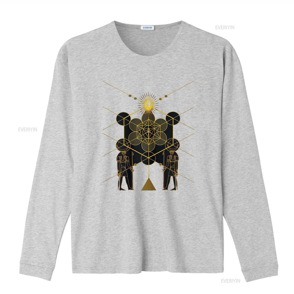 Sacred Geometry Science Egyptian HORUS HERU T Shirt Vintage Washed Homme Top For Everyday Wear Unisex Casual Slightly Stretched