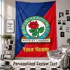 Wall Hanging Tapestry With Custom Name & Text, Blackburn Rovers Football Decorative Tapestry For Bedroom