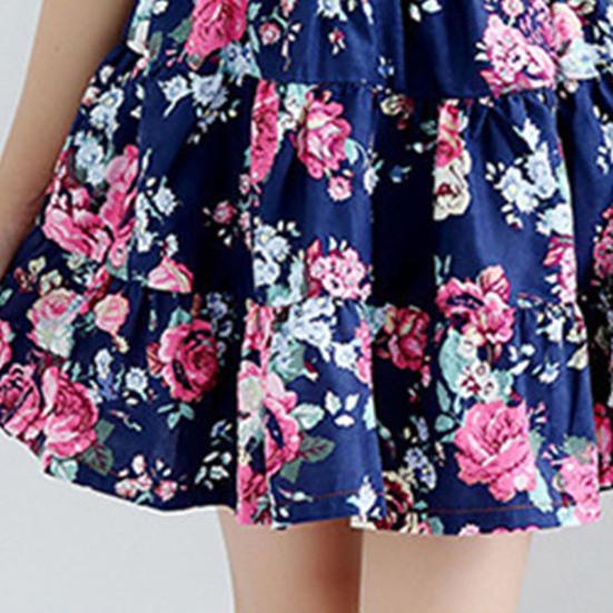 Kinderkleid, kleines Kleid mit fliegenden Ärmeln, aufgesetzter Tasche, für Kinder, Mädchen, Revers, Denim, Spleißkleid zum Ausgehen