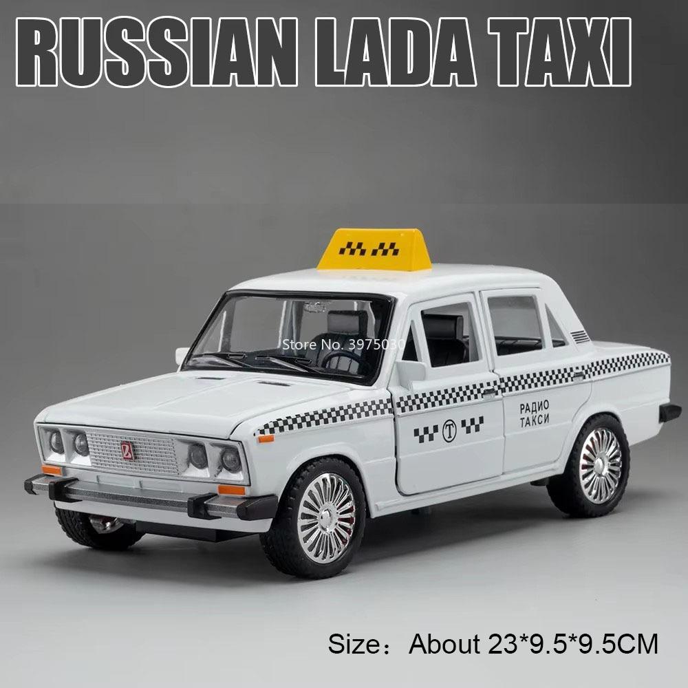 1:18 Russische LADA 2107 Niva Taxi Modellautos Legierung Spielzeug 6 Türen Öffnen Rückziehfunktion Licht Ton Miniaturfahrzeug Jungen Perfekte Geschenke