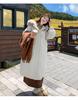 Autumn and Winter Women's Large Size Coat Hooded Fur Collar Horn Buckle Loose Casual Thickened Windproof Women's Jacket