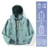 Men Women 3-in-1 Waterproof Windproof Hiking Jacket With Removable Fleece Liner Outdoor Activities