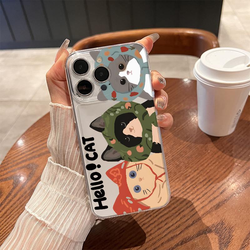 

Funny Cats Phone Case for iPhone 17 Air 16 15 14 13 12 11 Pro Max Plus Mini X 8 7 Soft Transparent Cover Fundas Accessory iPhone 13Mini