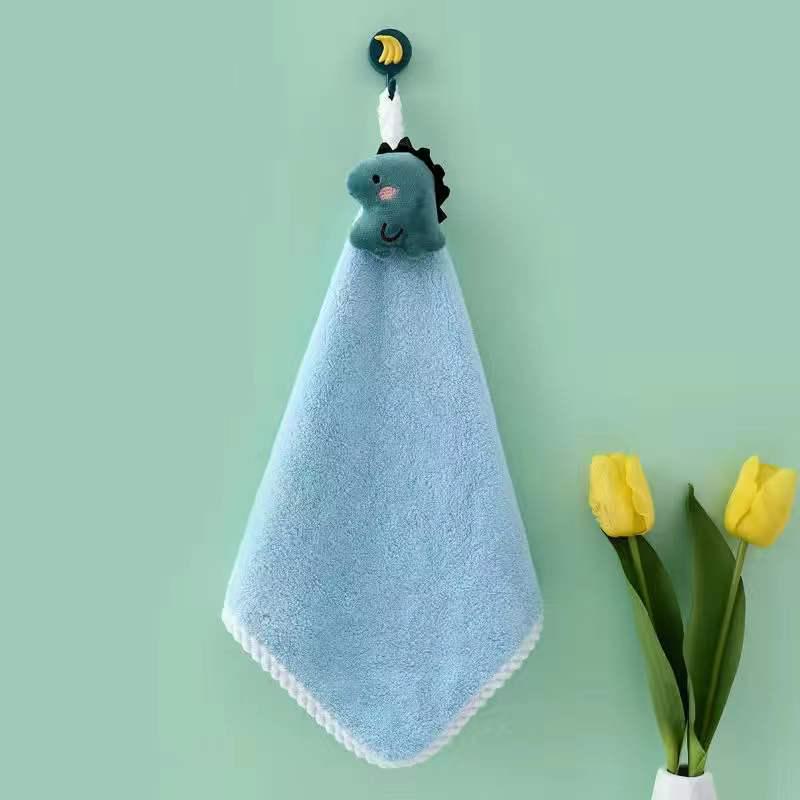 Cartoon Hangable Thickened Coral Fleece Hand Towel - Absorbent, Non-Linting Souvenir