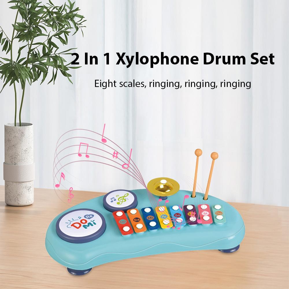 Xylofonová bicí sada 2 v 1 Hudební nástroje Dárky k narozeninám Multifunkční tleskací buben Colorful 8