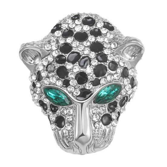 Brož s hlavou leoparda drahokamy vykládané leštěným tvarem mocného pantera Kabát Límec Oblek Taška Klobouk Dekorace Oblečení Šperky Příslušenství