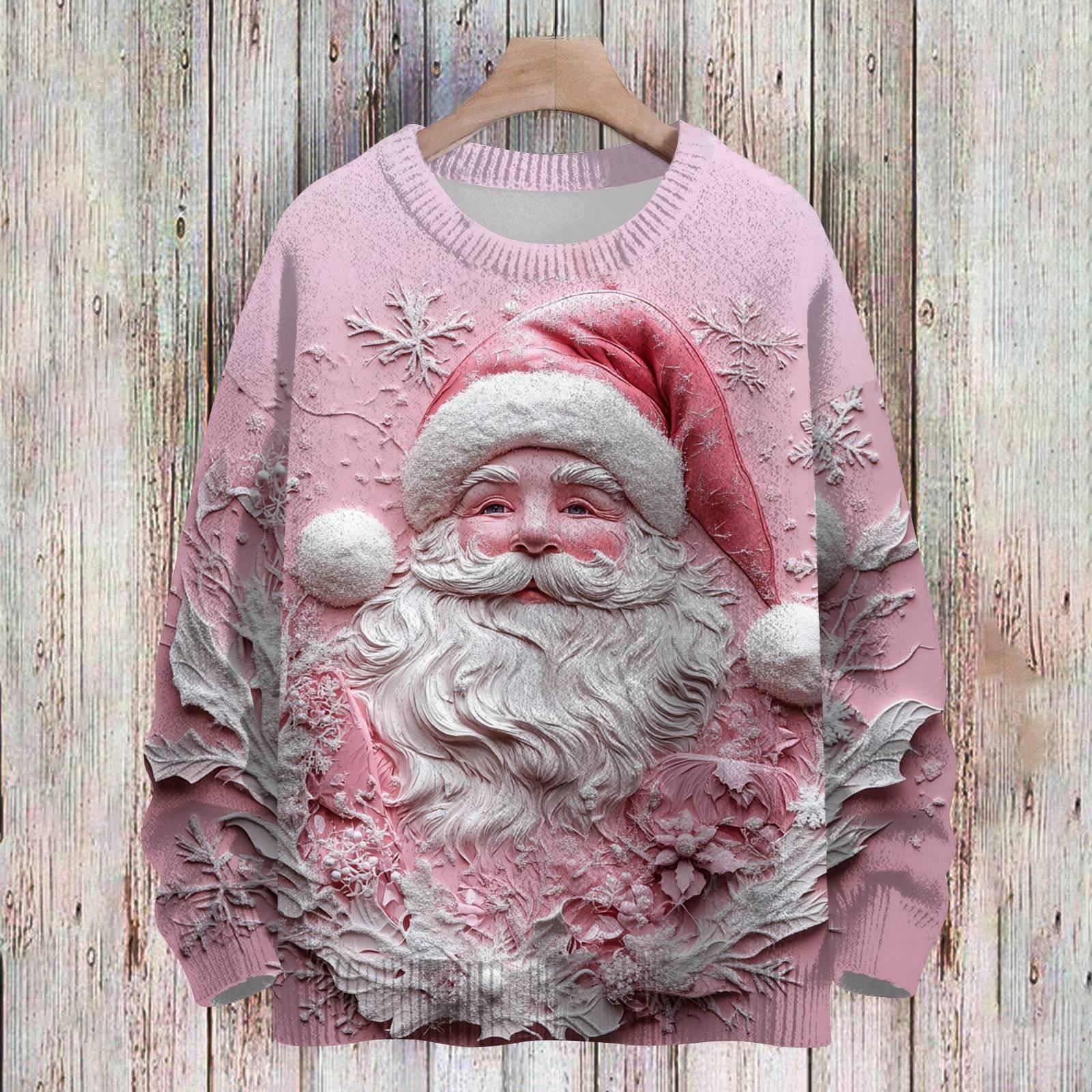 

Рождественские толстовки для детей, вязаные свитера для мальчиков и девочек, симпатичные рубашки, осенние свитера с круглым вырезом, топы 120 розовый