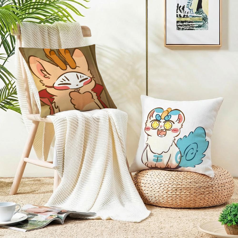 Magical Cute Fabulous BeastsS Cushion Cover Breathable and skinfriendly linen pillowcase square removable and washable cushion