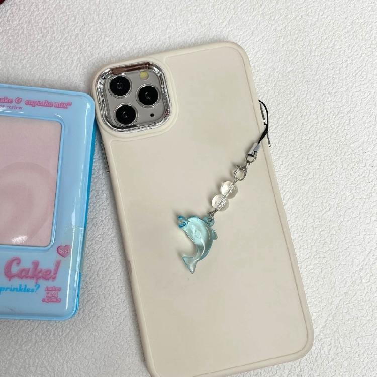Elegant Blue Dolphin Phone Chain Charm Ornament Personalized Keyring Accessory