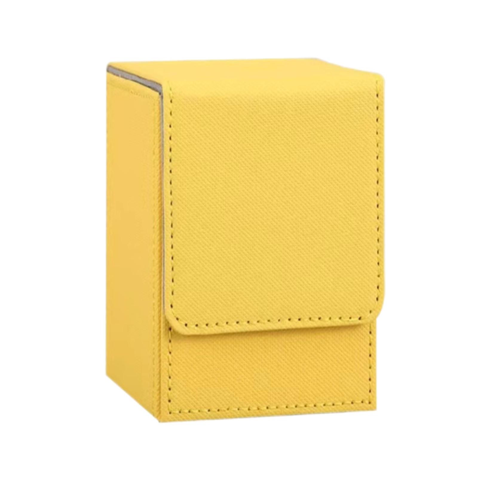 

Коробка для хранения карт из искусственной кожи, ящик для хранения карточек для настольных игр One Size жёлтый