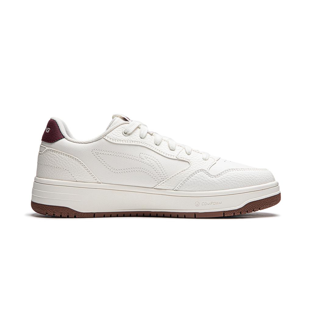New LiNing Tianji Soft Slip Resistant Cushioning Abrasion Resistant Low Top Skateboard Shoes Men's White Red AGCU271-2