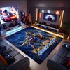 1PC Custom Name Cosmic Bull" Theme Floor Mat Ideal for Living Room, Game Rooms, Office, Bedroom,Floor Mat Playful Design