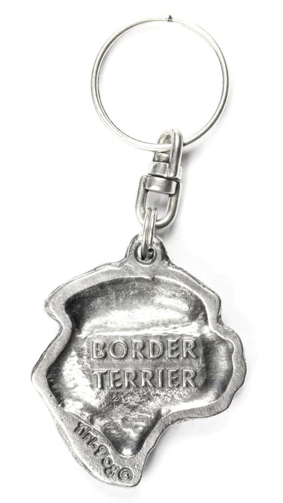Border Terrier - Silver-plated pendant with a dog in a decorative box, handbag decoration, backpack pendant by Art-Dog brand