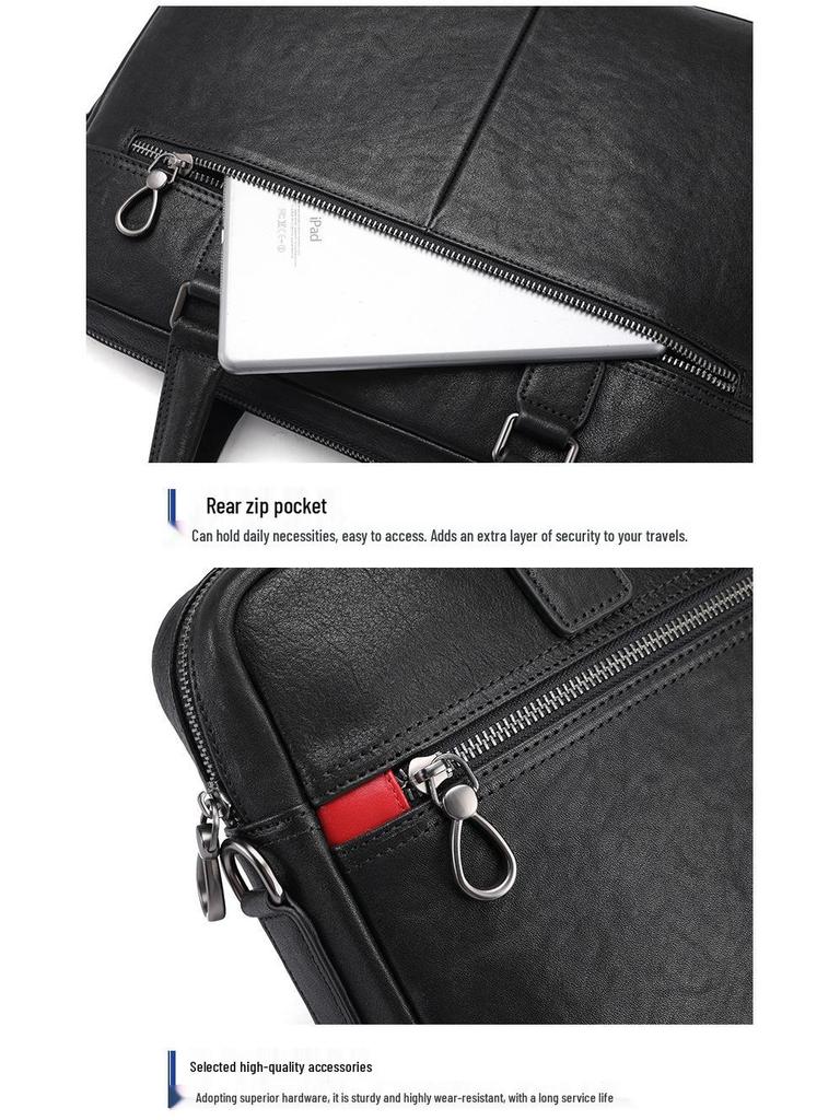 Men's Genuine Leather Fashion Briefcase Handbag