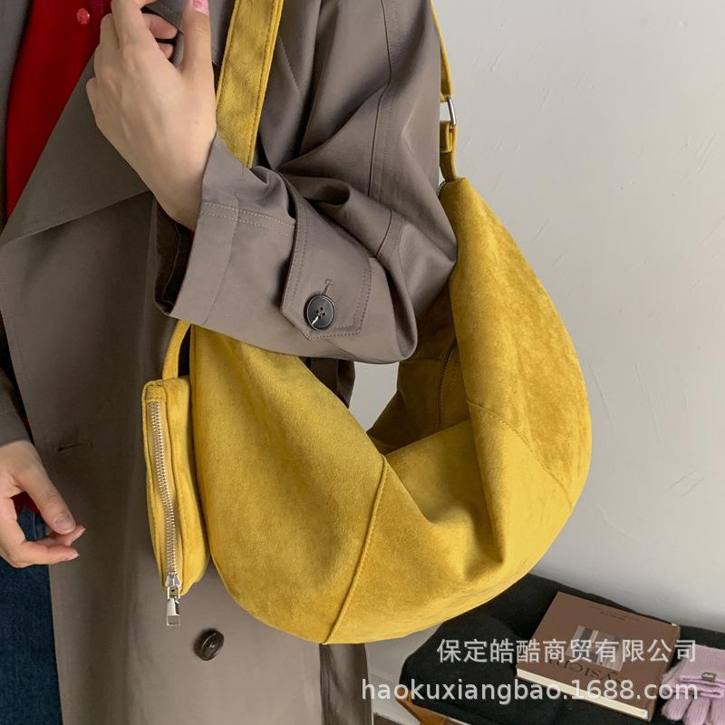 Bags Women's 2025 New Trendy and Popular Daily Commuter Versatile Splicing Shoulder Bag Large Capacity Crossbody Dumpling Bag