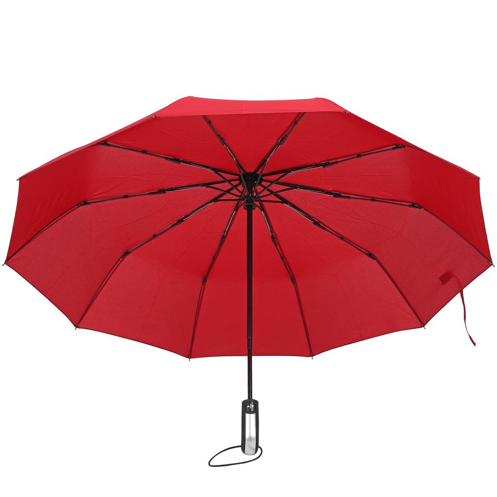 Automatic Umbrella Black Steel TenBones Folding HighDensity AntiCollision Compact Umbrella for Sunshade and Rain
