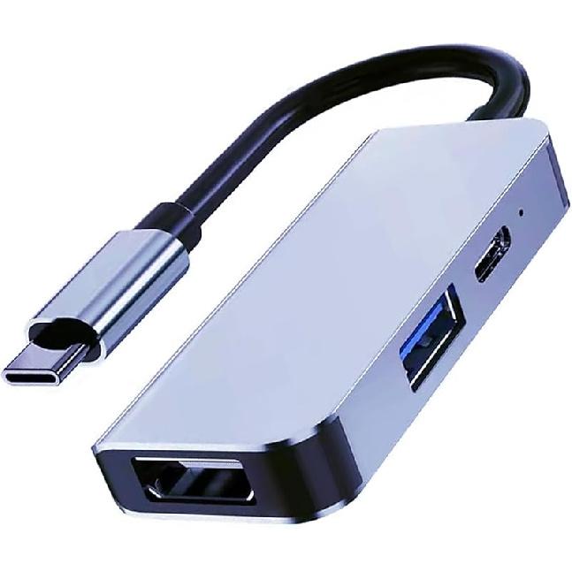 QCEs USB C Hub Multiport Adapter, 5-in-1 USB C to Ethernet HDMI Hub with HDMI Ethernet Port, USB3.0/2.0 Port, PD Charging Compatible with MacBook 3in1