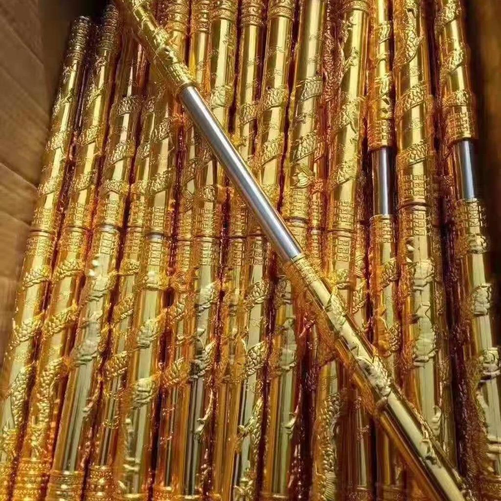 2 Stück Halloween Requisite Cosplay Goldener Wukong Ruyi Jingu Bang, für Wukong Knüppel Stöcke, PU-Schaum Rollenspiel Weihnachten Geburtstage Geschenke (Knüppel)