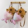 New Internet Celebrity Capybara Backpack Mermaid Capybara School Bag Children's Birthday Gift Plush Toy Bag