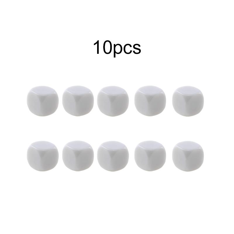 6/10pcs Blank Six Sided Dice Acrylic White Table Games for Board Games Party Gathering Leisure And Entertainment Props TMZ