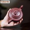 330ml Yixing Purple Clay Teapots Handmade Tripodia Pot Raw Ore Dragon's Blood Sand Mud Tea Maker Kettle With Strainer Zisha Tea