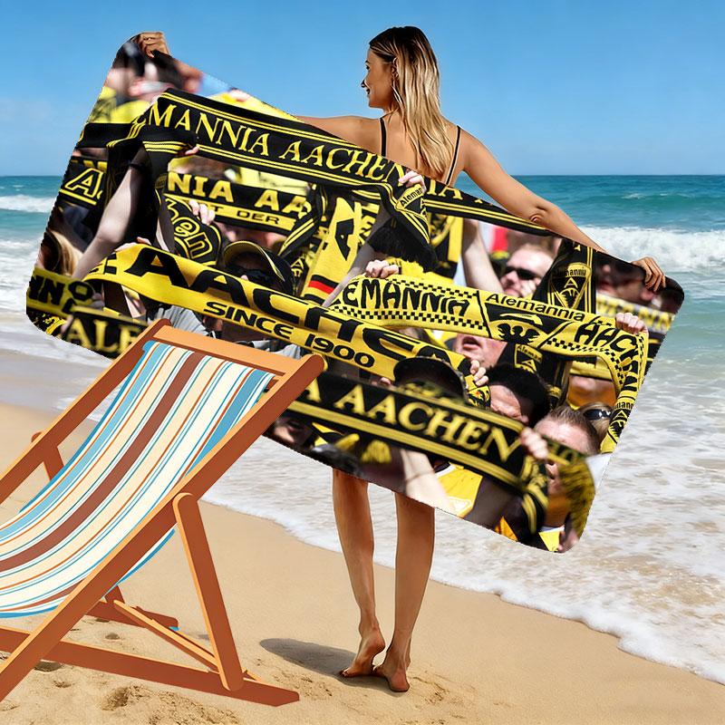 Alemannia Aachen Art Print Beach Towel, Large Soft Quick Dry Towel for Beach Camping Swimming