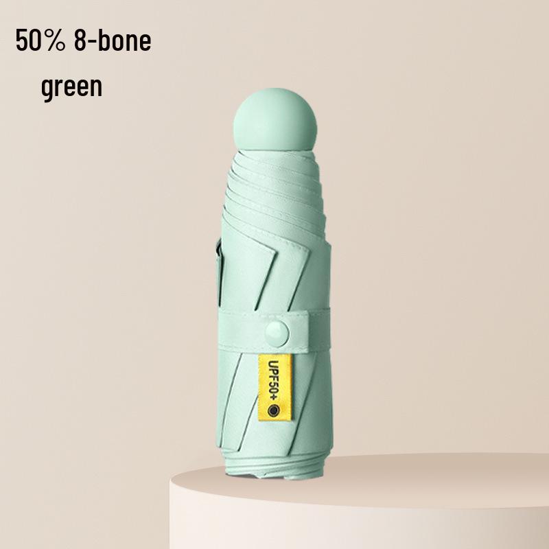 Compact Folding Umbrella - Sun & Rain Protection, Capsule Design, High-End Women’s Pocket Accessory.