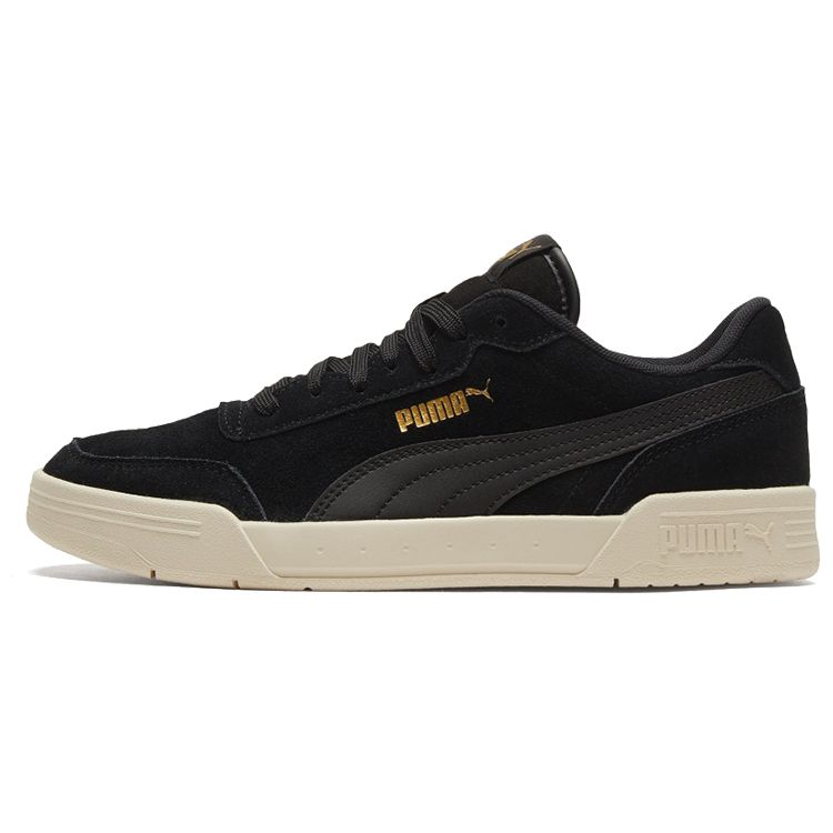 Puma Caracal Suede Comfortable Low-Top Sneakers Unisex Sneakers Black White Gold 370304-12