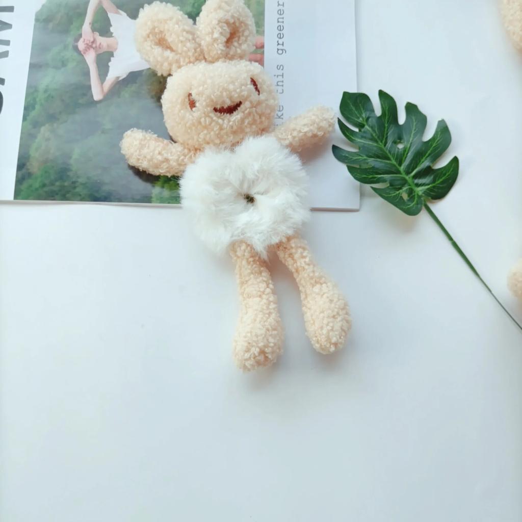 Haarband für Damen, modisch, Plüsch-Haargummi, niedliches Netz-3D-Tier-Haarband, Haar-Kopf-Seil, Pferdeschwanz-Holster, Cartoon-Puppen-Kopf-Seil