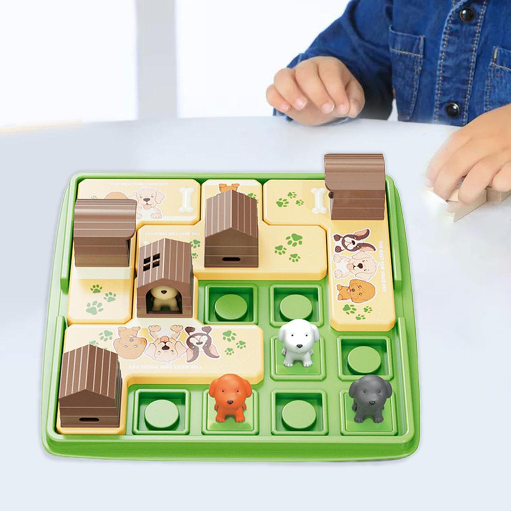 Dogs and Boxes Game Puzzle Logical Thinking Developmental Toy Montessori Kids Board