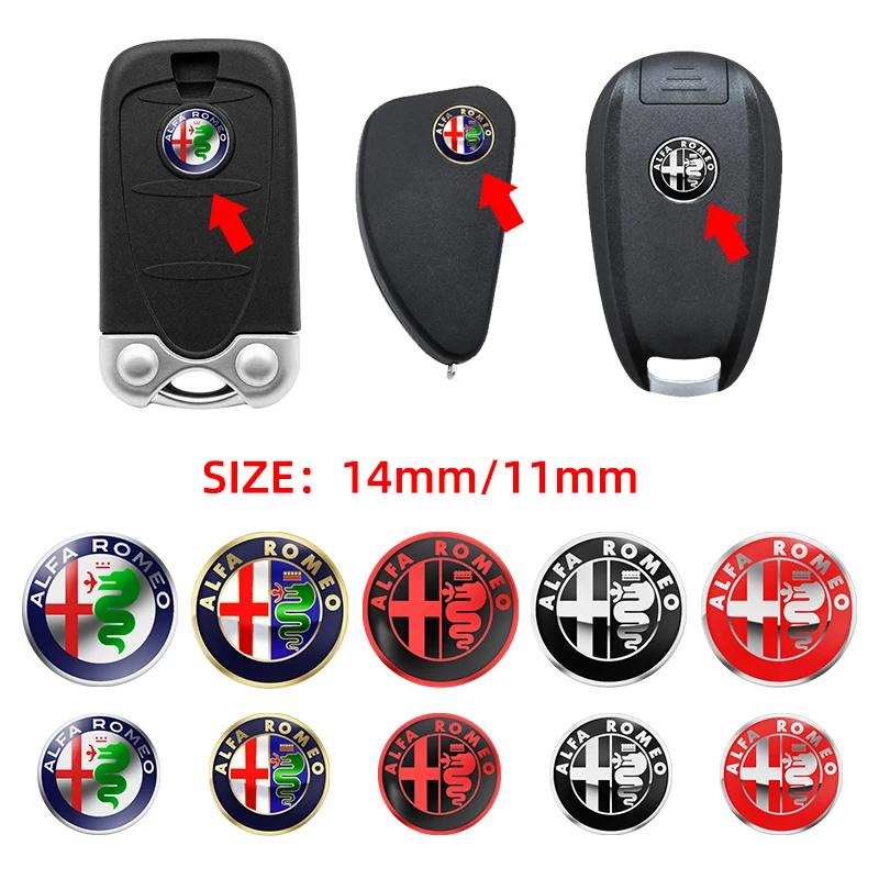 YYCE3 14mm Aluminium Metal Car Key Emblem Stickers For Alfa Romeo Giulietta GT 159 147 156 Mito Brera Giulia F1 Stelvio Volante