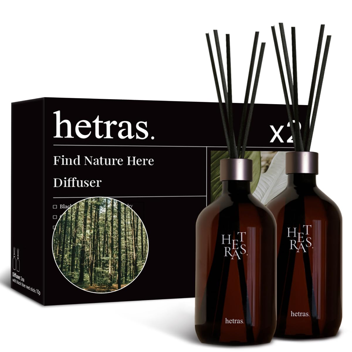 [Offiziell] hetras Premium Diffusor mit großer Kapazität Jeju Saryeoni Wald 500ml 2 Stück (2er-Pack) Raumduft Stäbchen-Diffusor Aroma-Diffusor Duft Interieur