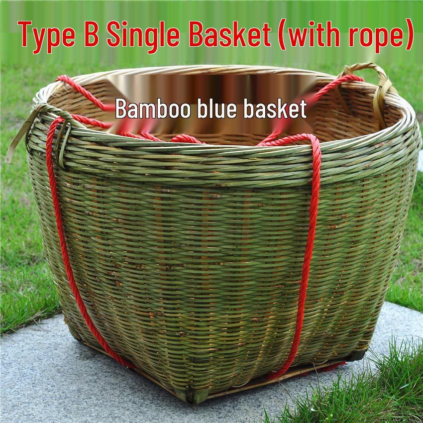 Zhuang Large Bamboo Woven Multi-Use Basket: Rice Washing, Grain Storage, Winnowing, Fruit Display, Event Decor