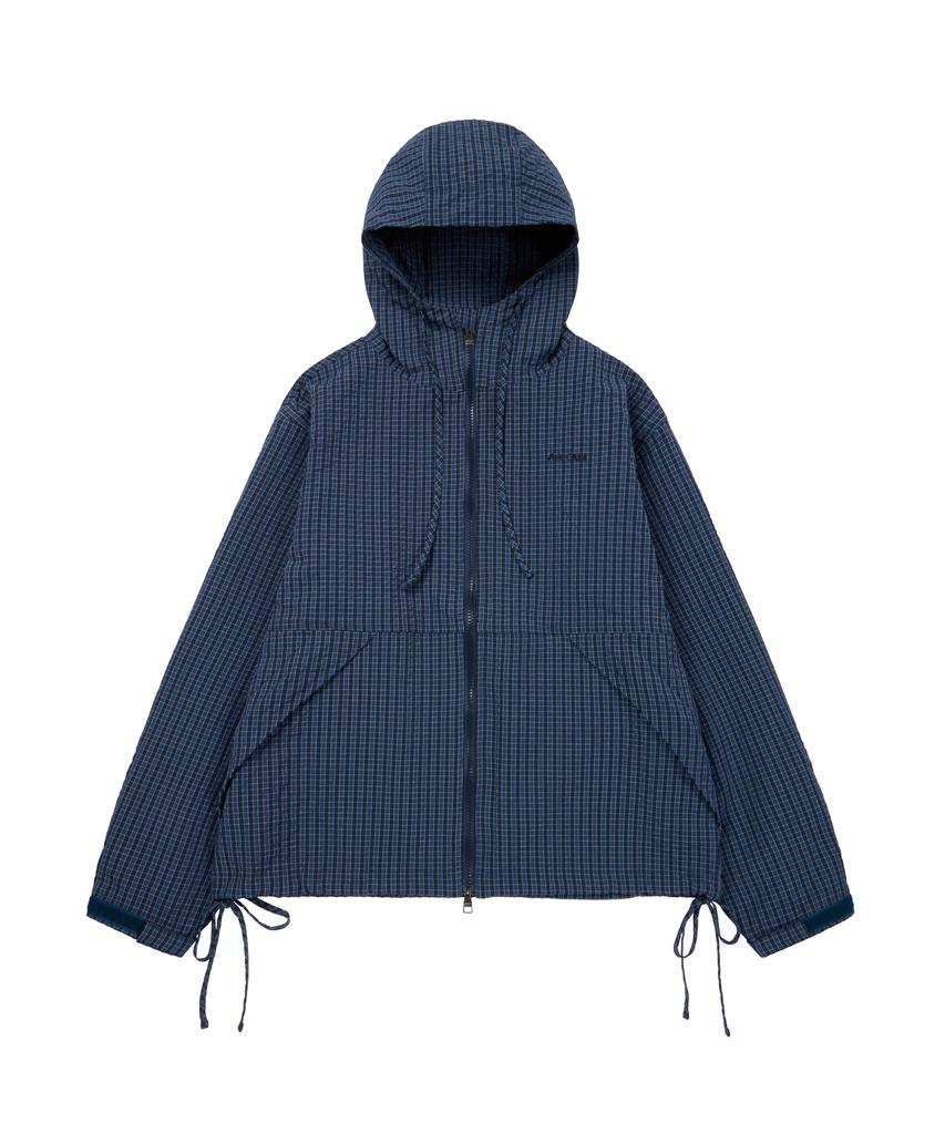 Aakam Karierte Kapuzenjacke (Marine)