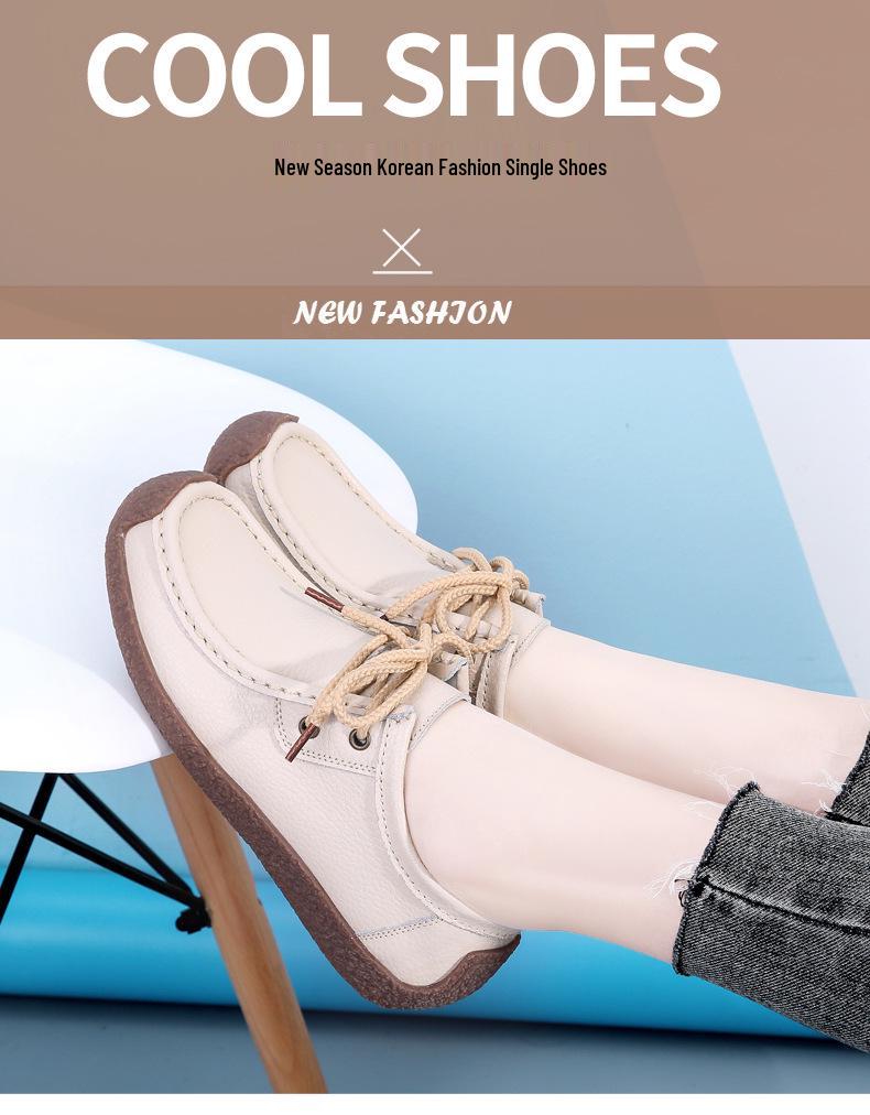 Dámské nadměrné jarní/podzimní šněrovací mokasíny - Pohodlná plochá podrážka, pracovní boty pro maminky