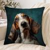 1pc Pillowcase, Basset Hound Pillowcase - Soft Pillowcase with Cute Brown and White Puppy Print, 2D Flat Printing, Single-Sided Print, No Pillow Inser