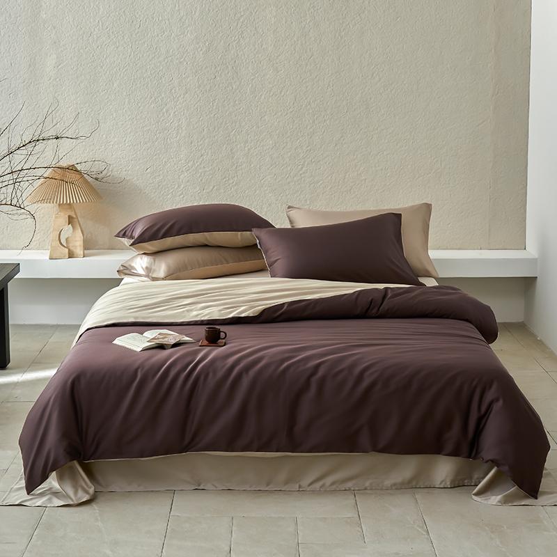 Hochwertiges Bettwäscheset aus 65 % Lyocellfaser und 35 % Baumwolle, Queen-Size-Bettwäscheset mit frischem Naturpflanzenmuster und Bettlaken, Steppdeckenbezug und Kissenbezug